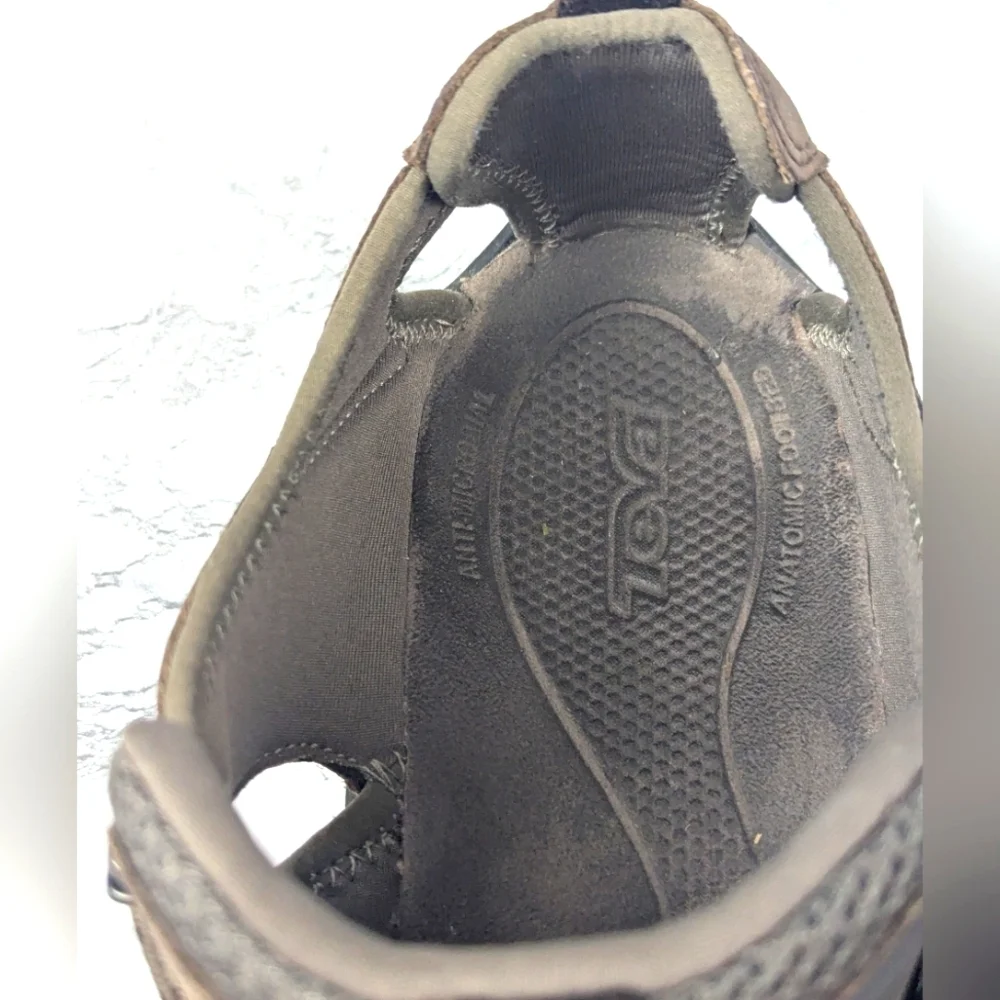 Teva Kimtah Size 12 Men's Leather Sandals Brown